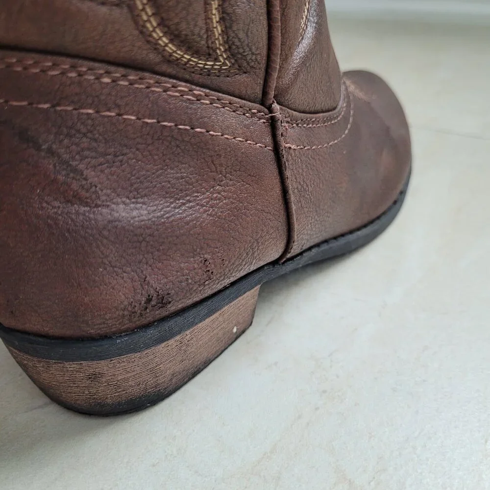 Cat & Jack Cowboy Cowgirl Boots Brown Western Embroidered Girls 4 Boho Festival - Picture 7 of 14